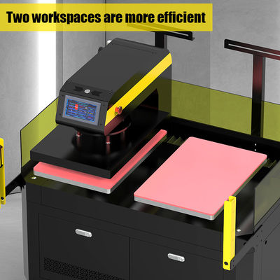 Two-station infrared positioning fully automatic DTF film heat transfer machine